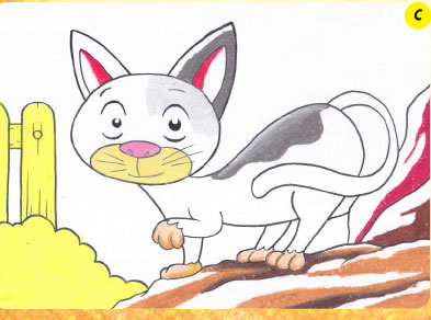 menggambar kucing dengan krayon