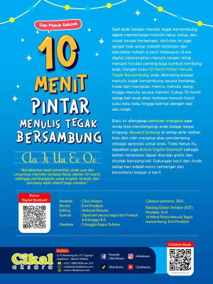Back Cover 10 Menit Menulis Tegak Bersambung